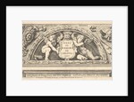 Titeplate to series of prints after Poloidoro, title on a shield supported by two putti, 1658 by Giovanni Battista Galestruzzi