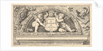 Titeplate to series of prints after Poloidoro, title on a shield supported by two putti, 1658 by Giovanni Battista Galestruzzi