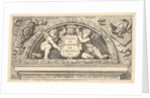 Titeplate to series of prints after Poloidoro, title on a shield supported by two putti, 1658 by Giovanni Battista Galestruzzi