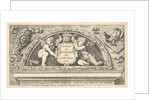 Titeplate to series of prints after Poloidoro, title on a shield supported by two putti, 1658 by Giovanni Battista Galestruzzi