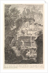 Ruins of an ancient tomb in front of ruins of an ancient aqueduc by Giovanni Battista Piranesi