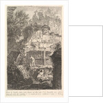 Ruins of an ancient tomb in front of ruins of an ancient aqueduc by Giovanni Battista Piranesi