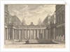View of a courtyard with a loggia, fountains, statues, and other ornament by Giovanni Battista Piranesi