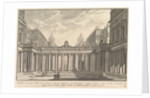 View of a courtyard with a loggia, fountains, statues, and other ornament by Giovanni Battista Piranesi