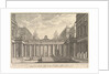 View of a courtyard with a loggia, fountains, statues, and other ornament by Giovanni Battista Piranesi