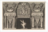Chimneypiece in the Egyptian style: Two mummies in profile on the left and two figures…, ca. 1769 by Giovanni Battista Piranesi