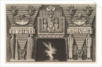 Chimneypiece in the Egyptian style: Two mummies in profile on the left and two figures…, ca. 1769 by Giovanni Battista Piranesi