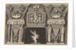 Chimneypiece in the Egyptian style: Two mummies in profile on the left and two figures…, ca. 1769 by Giovanni Battista Piranesi