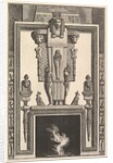 Chimneypiece in the Egyptian style: Mummy superimposed on a large caryatid above the linte…, 1769 by Giovanni Battista Piranesi