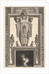 Chimneypiece in the Egyptian style: Mummy superimposed on a large caryatid above the linte…, 1769 by Giovanni Battista Piranesi