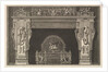Chimneypiece: Frieze of trophies and winged Victories on the lintel, with cornucopias …, ca. 1769 by Giovanni Battista Piranesi