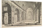Interior view of St. Peter's Basilica in the Vatican, from Vedute di Roma, ca. 1748 by Giovanni Battista Piranesi