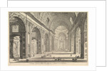 Interior view of St. Peter's Basilica in the Vatican, from Vedute di Roma, ca. 1748 by Giovanni Battista Piranesi