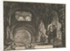 The so-called Villa of Maecenas at Tivoli. Interior with two figures in the opening of…, ca. 1764 by Giovanni Battista Piranesi