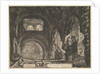 The so-called Villa of Maecenas at Tivoli. Interior with two figures in the opening of…, ca. 1764 by Giovanni Battista Piranesi