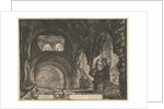 The so-called Villa of Maecenas at Tivoli. Interior with two figures in the opening of…, ca. 1764 by Giovanni Battista Piranesi