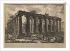 View showing the remains of a large enclosure of columns…, from Différentes vues de …, ca. 1748 by Giovanni Battista Piranesi