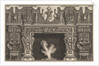 Bird in shell at the center of the lintel, with a frieze of trophies, surmounted by an…, 1769 by Giovanni Battista Piranesi