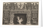 Bird in shell at the center of the lintel, with a frieze of trophies, surmounted by an…, 1769 by Giovanni Battista Piranesi