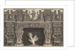 Bird in shell at the center of the lintel, with a frieze of trophies, surmounted by an…, 1769 by Giovanni Battista Piranesi