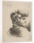 Man in profile facing right, wearing a fur hat, from series of 'Small Heads in Orie…, ca. 1645-50 by Giovanni Benedetto Castiglione