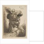Young man facing three quaters right wearing a fur headdress with a plume, jewel an…, ca. 1645-50 by Giovanni Benedetto Castiglione
