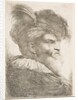 Head of an old man facing right, from the series of 'Large Oriental Heads', ca. 1645-1650 by Giovanni Benedetto Castiglione