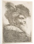 Head of an old man facing right, from the series of 'Large Oriental Heads', ca. 1645-1650 by Giovanni Benedetto Castiglione