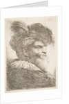 Head of an old man facing right, from the series of 'Large Oriental Heads', ca. 1645-1650 by Giovanni Benedetto Castiglione