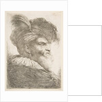 Head of an old man facing right, from the series of 'Large Oriental Heads', ca. 1645-1650 by Giovanni Benedetto Castiglione