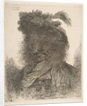 Head of a man in shadow turned slightly to the left, from the series of 'Large Or…, ca. 1645-1650 by Giovanni Benedetto Castiglione