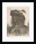 Head of a man in shadow turned slightly to the left, from the series of 'Large Or…, ca. 1645-1650 by Giovanni Benedetto Castiglione