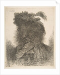 Head of a man in shadow turned slightly to the left, from the series of 'Large Or…, ca. 1645-1650 by Giovanni Benedetto Castiglione