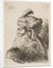 Head of an old man with a turban facing left, from the series of 'Small Heads in …, ca. 1645-1650 by Giovanni Benedetto Castiglione