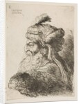 Head of an old man with a turban facing left, from the series of 'Small Heads in …, ca. 1645-1650 by Giovanni Benedetto Castiglione