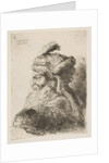 Head of an old man with a turban facing left, from the series of 'Small Heads in …, ca. 1645-1650 by Giovanni Benedetto Castiglione
