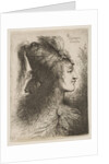 Young man wearing a plumed turban, facing right, from the series of 'Small Heads …, ca. 1645-1650 by Giovanni Benedetto Castiglione