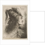 Young man wearing a plumed turban, facing right, from the series of 'Small Heads …, ca. 1645-1650 by Giovanni Benedetto Castiglione