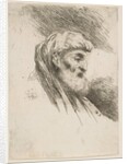 Head of an old bearded man facing right, from the series of 'Small Heads in Orien…, ca. 1645-1650 by Giovanni Benedetto Castiglione