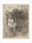 Head of an old man looking down, facing Left, from the series of 'Small Heads in …, ca. 1645-1650 by Giovanni Benedetto Castiglione