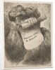 Man holding a scroll in front of his face, from the series of 'Small Heads in Ori…, ca. 1645-1650 by Giovanni Benedetto Castiglione