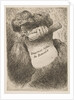 Man holding a scroll in front of his face, from the series of 'Small Heads in Ori…, ca. 1645-1650 by Giovanni Benedetto Castiglione