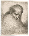A bearded man wearing a cap looking down to the right, from the series 'Heads in Or…, ca. 1648-50 by Giovanni Benedetto Castiglione