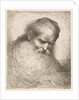 A bearded man wearing a cap looking down to the right, from the series 'Heads in Or…, ca. 1648-50 by Giovanni Benedetto Castiglione