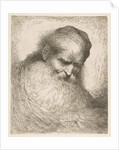 A bearded man wearing a cap looking down to the right, from the series 'Heads in Or…, ca. 1648-50 by Giovanni Benedetto Castiglione