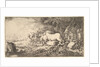 Entry of the animals into Noah's ark, three men follow quadrupeds and birds stridin…, ca. 1650-55 by Giovanni Benedetto Castiglione