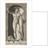 Plate 14: Mercury standing in a niche playing his pipes, with the severed head of an old m…, 1526 by Giovanni Jacopo Caraglio