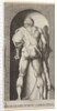 Plate 15: Hercules standing in a niche, wearing a lion skin and holding a club, viewed fro…, 1526 by Giovanni Jacopo Caraglio
