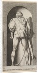 Plate 15: Hercules standing in a niche, wearing a lion skin and holding a club, viewed fro…, 1526 by Giovanni Jacopo Caraglio