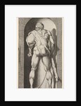 Plate 15: Hercules standing in a niche, wearing a lion skin and holding a club, viewed fro…, 1526 by Giovanni Jacopo Caraglio